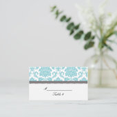 Cartes Mariage damassé Turquoise (Debout devant)