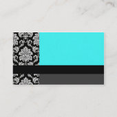 Cartes Mariage damassé Turquoise (Dos)