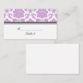 Cartes Mariage damassé violettes (Devant / Derrière)