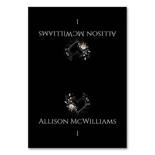 Cartes mariage Place—Fleurs modernes avec un coeur (Par défaut)