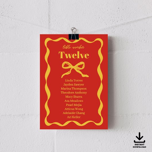 Cartes Mariage rétro Coquette Bow