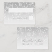 Cartes mariages Argent Bokeh Éclairage (Devant / Derrière)