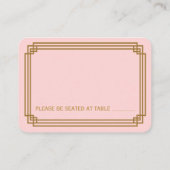 Cartes Mariages Art déco rose simple (Dos)