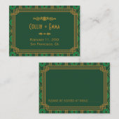 Cartes Mariages Art déco vertes (Devant / Derrière)