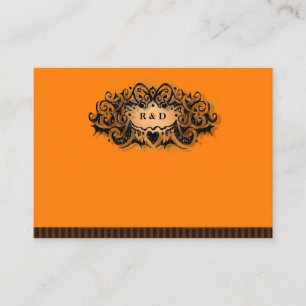 Cartes mariages BLANK Halloween Orange Noir