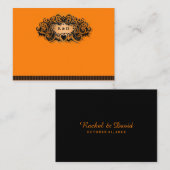 Cartes mariages BLANK Halloween Orange Noir (Devant / Derrière)