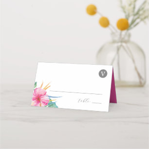 Cartes mariages Cartes de Place Tropical Rose Fleu