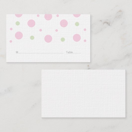 Cartes Mariages Confetti Vert Rose (Devant / Derrière)