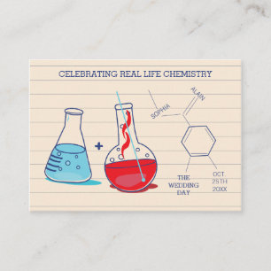 Cartes Mariages de chimie rouge et bleu