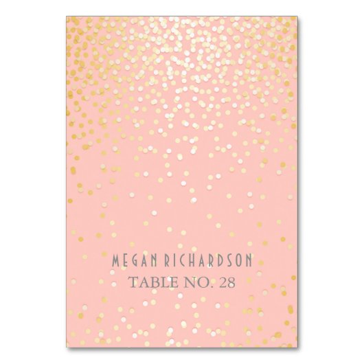 Cartes mariages d'escorte confetti rose et or (Par défaut)