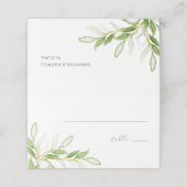 Cartes mariages Elégante Aquarelle Verdure (Extérieur déplié)