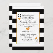 Cartes mariages en noir et blanc King & Queen (Devant / Derrière)