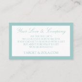 Cartes mariages enregistrées - Turquoise clair (Dos)