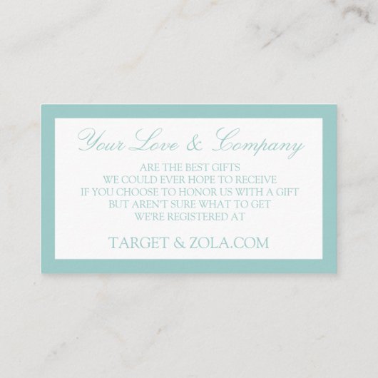 Cartes mariages enregistrées - Turquoise clair (Dos)