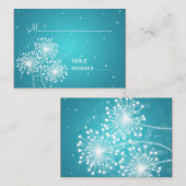 Cartes mariages Éparkées Turquoise (Devant / Derrière)