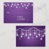 Cartes mariages Étoiles Chatoyantes Violet (Devant / Derrière)