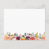 Cartes Mariages Fleur Automne, Rose Orange (Dos)