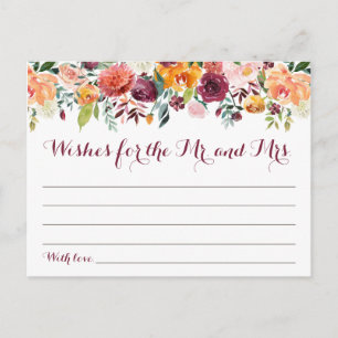 Cartes Mariages Fleur Automne, Rose Orange