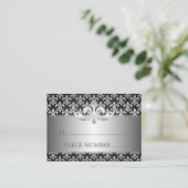Cartes mariages Fleur De Lis Noir (Debout devant)