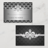 Cartes mariages Fleur De Lis Noir (Devant / Derrière)