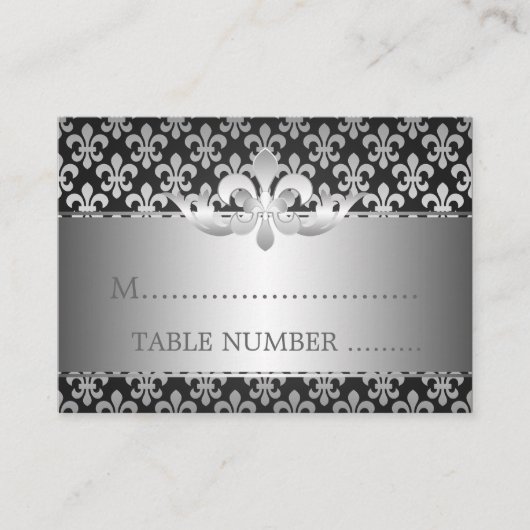 Cartes mariages Fleur De Lis Noir (Devant)