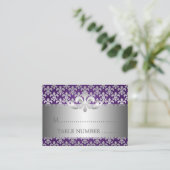 Cartes mariages Fleur De Lis Violet (Debout devant)