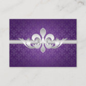 Cartes mariages Fleur De Lis Violet (Dos)