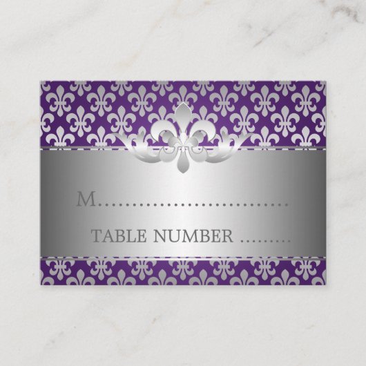 Cartes mariages Fleur De Lis Violet (Devant)