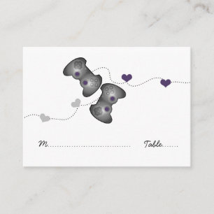 Cartes Mariages Geeky Gamer (Argent/Violet)