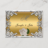 Cartes mariages Gold Crème Rose Argent Blanc (Dos)