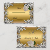 Cartes mariages Gold Crème Rose Argent Blanc (Devant / Derrière)
