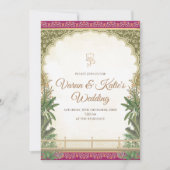 Cartes Mariages indiennes et invitations indiennes (Devant)