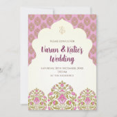 Cartes Mariages indiennes numériques et invitation (Devant)