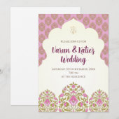 Cartes Mariages indiennes numériques et invitation (Devant / Derrière)