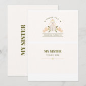 Cartes mariages - merci ma soeur (Devant / Derrière)