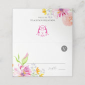 Cartes mariages Monogramme Fleurs roses (Extérieur déplié)