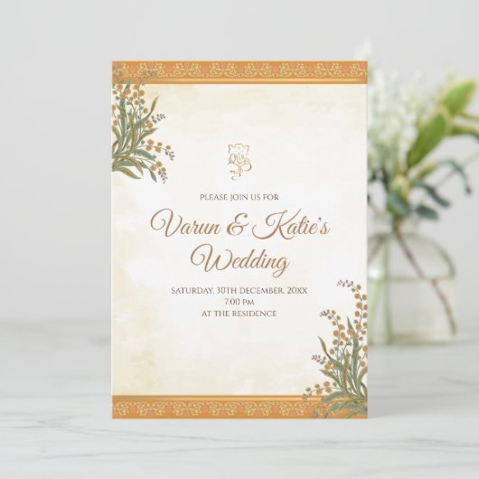 Cartes Mariages numériques hindoues et invitations (Debout devant)