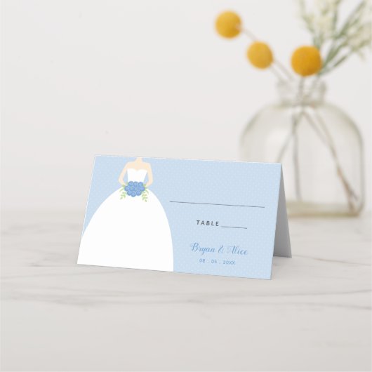 Cartes mariages (Pastel Blue Mariage Gown) (Devant)