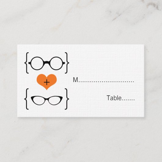 Cartes Mariages pour lunettes Geeky Orange (Devant)