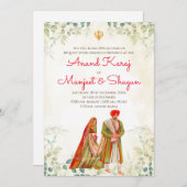 Cartes mariages Punjabi et invitations Anand Karaj (Devant / Derrière)