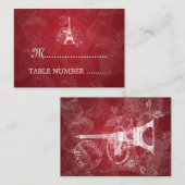 Cartes mariages Romantique Paris Rouge (Devant / Derrière)