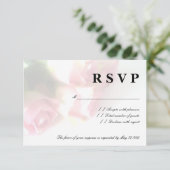Cartes mariages RSVP de fleurs de rose rose (Debout devant)
