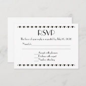 Cartes mariages RSVP en noir simple (Devant / Derrière)