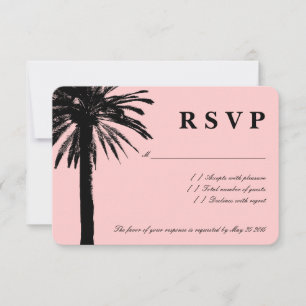 Cartes mariages RSVP rose corail Thème de plage
