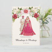 Cartes mariages Sikh Punjabi faire-part de mariage (Debout devant)