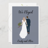 Cartes Mariages simples "Nous avons élopé" (Devant / Derrière)