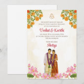 Cartes mariages Telugu & mariage tamoul (Devant / Derrière)