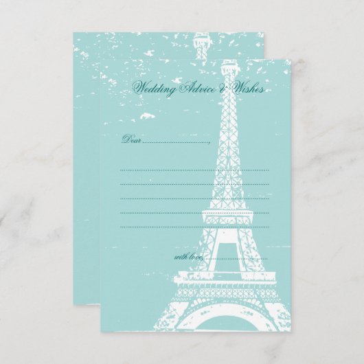 Cartes Mariages Tour Eiffel (Devant / Derrière)