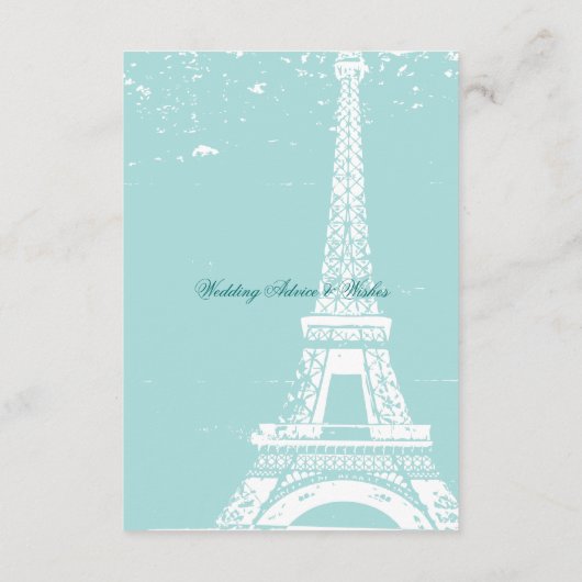 Cartes Mariages Tour Eiffel (Dos)