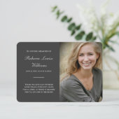 Cartes Mémorial Avec Photo Charcoal Grey (Debout devant)